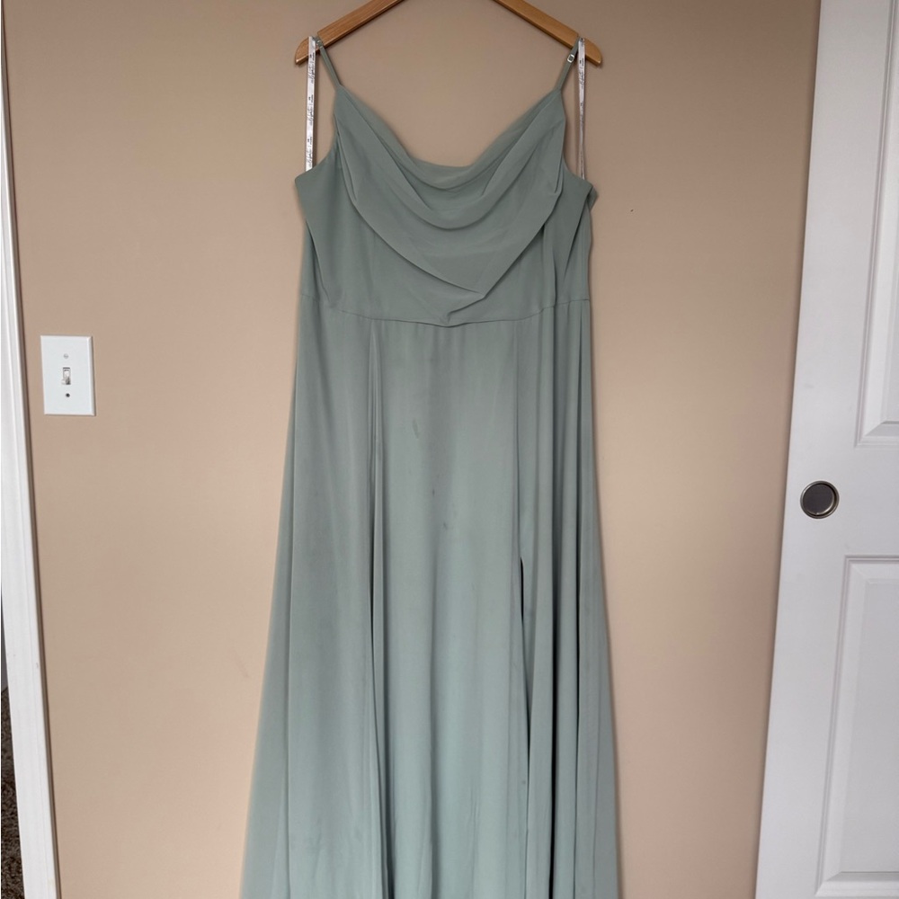 David’s Bridal Dusty Sage Green Maxi Dress